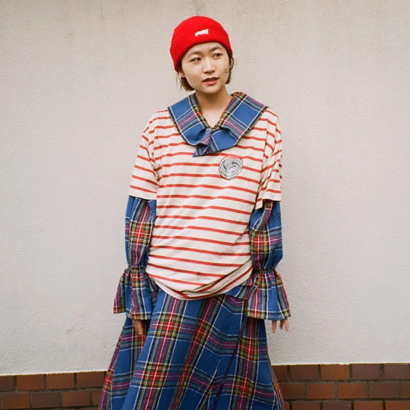 LIMITED KNIT CAP(HOLIDAY) 7,700円 LIMITED SUPER FINE BORDER S/S T-SHIRT(CIRCLE LOGO) 16,500円 LIMITED CHECK LINEN BIG COLLAR LONG DRESS 88,000円